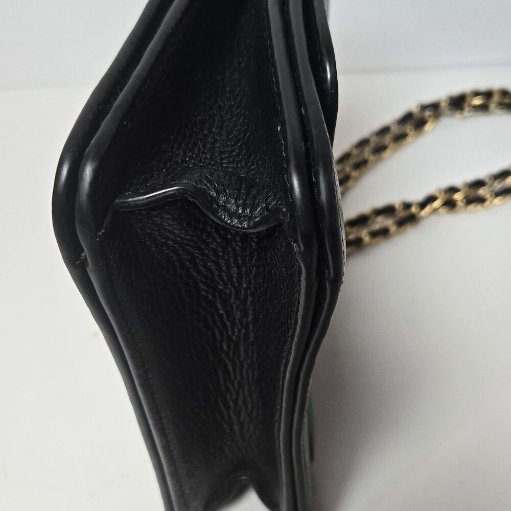 Tory Burch Britten Combo Crossbody Shoulder Bag Black Pebbled Leather Gold Chain - Picture 4 of 10